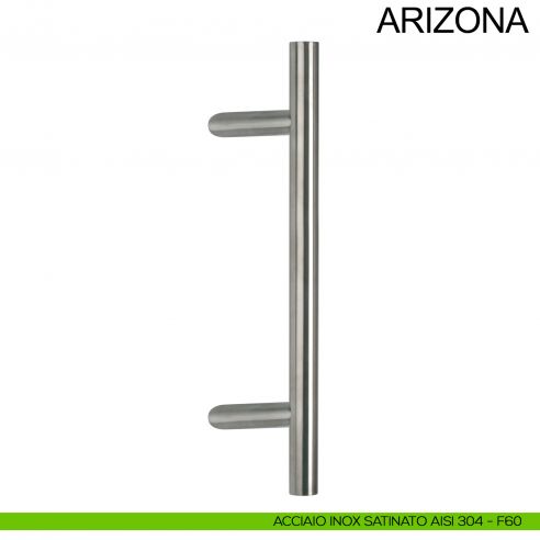 Maniglione zancato tubolare in acciaio per porta diametro 30 mm Arizona Fimet Inox acciaio AISI 304