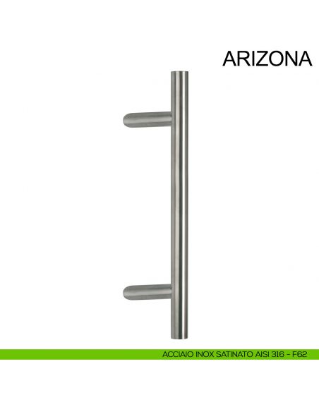 Maniglione zancato tubolare in acciaio per porta diametro 30 mm Arizona Fimet Inox acciaio AISI 316