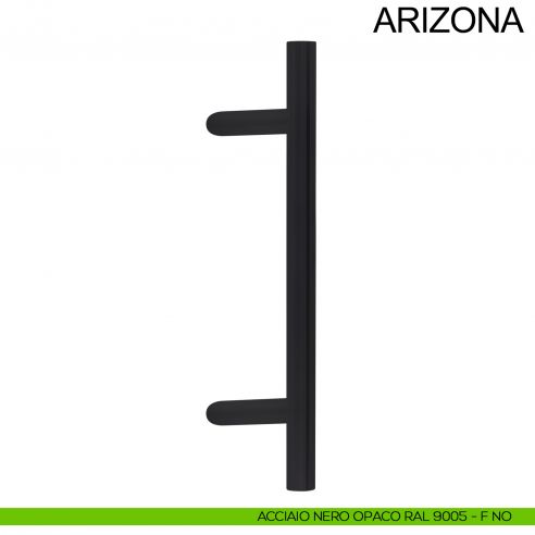 Maniglione zancato tubolare in acciaio per porta diametro 30 mm Arizona Fimet Inox nero opaco RAL 9005