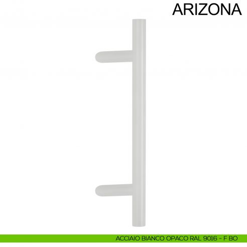 Maniglione zancato tubolare in acciaio per porta diametro 30 mm Arizona Fimet Inox bianco opaco RAL 9016