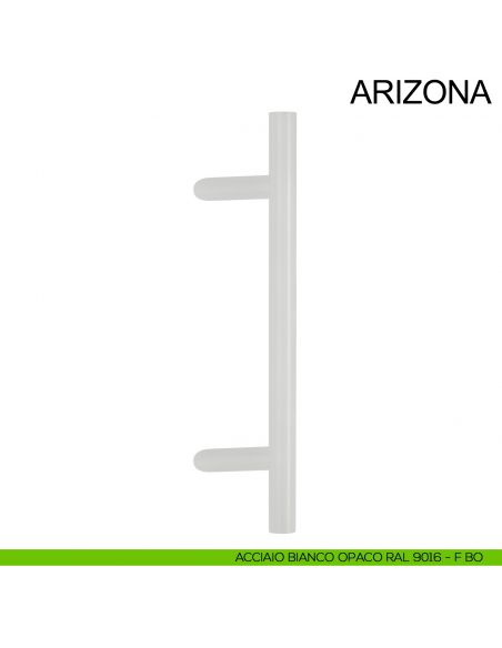 Maniglione zancato tubolare in acciaio per porta diametro 30 mm Arizona Fimet Inox bianco opaco RAL 9016