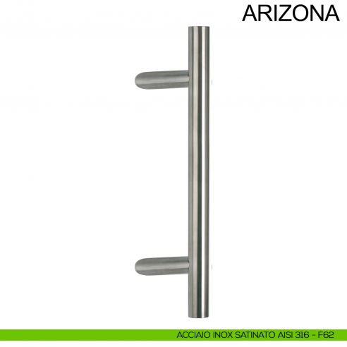 Maniglione in acciaio tubolare zancato per porta diametro 35 mm Arizona Fimet Inox acciaio AISI 316