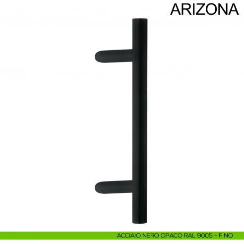 Maniglione in acciaio tubolare zancato per porta diametro 35 mm Arizona Fimet Inox nero opaco RAL 9005