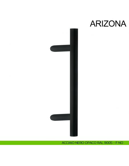 Maniglione in acciaio tubolare zancato per porta diametro 35 mm Arizona Fimet Inox nero opaco RAL 9005