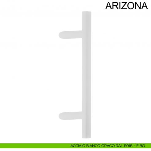 Maniglione in acciaio tubolare zancato per porta diametro 35 mm Arizona Fimet Inox bianco opaco RAL 9016