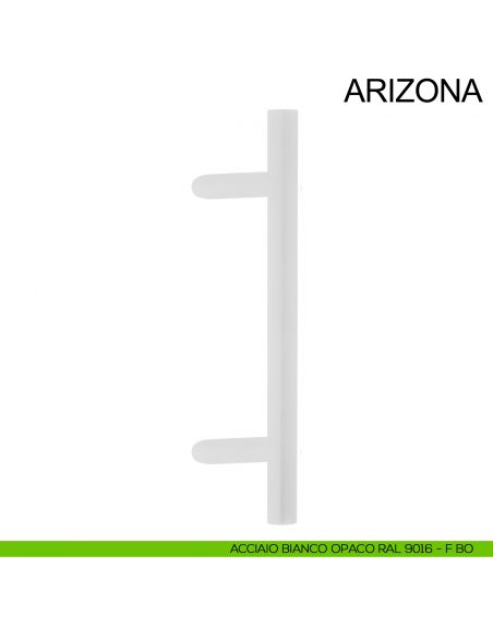 Maniglione in acciaio tubolare zancato per porta diametro 35 mm Arizona Fimet Inox bianco opaco RAL 9016