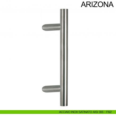 Maniglione zancato tondo in acciaio per porta diametro 40 mm Arizona Fimet Inox acciaio AISI 316