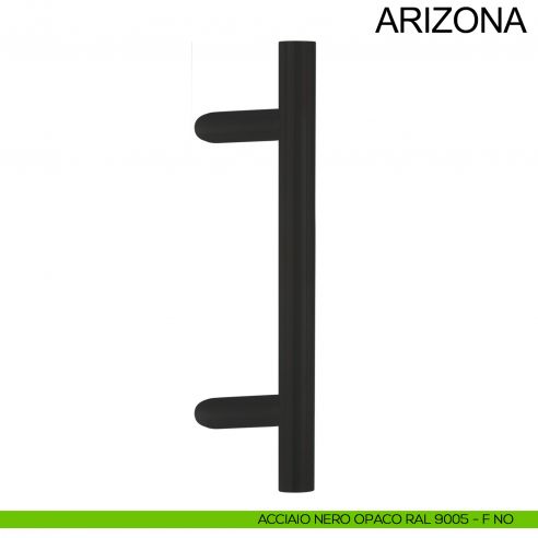Maniglione zancato tondo in acciaio per porta diametro 40 mm Arizona Fimet Inox nero opaco RAL 9005