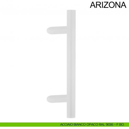 Maniglione zancato tondo in acciaio per porta diametro 40 mm Arizona Fimet Inox bianco opaco RAL 9016