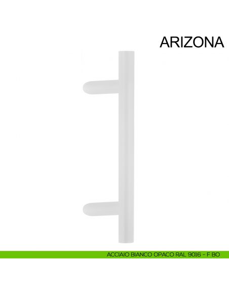 Maniglione zancato tondo in acciaio per porta diametro 40 mm Arizona Fimet Inox bianco opaco RAL 9016