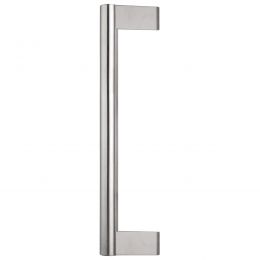 Maniglione zancato in acciaio con supporti esterni per porta diametro 30 mm Illinois Fimet Inox