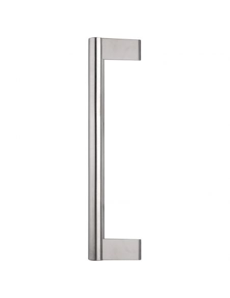 Maniglione zancato in acciaio con supporti esterni per porta diametro 30 mm Illinois Fimet Inox