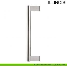 Maniglione zancato in acciaio con supporti esterni per porta diametro 30 mm Illinois Fimet Inox 2