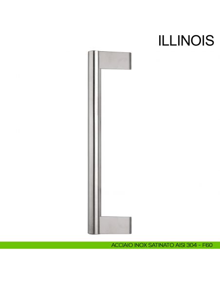 Maniglione zancato in acciaio con supporti esterni per porta diametro 30 mm Illinois Fimet Inox acciaio AISI 304