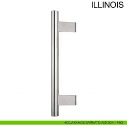 Maniglione zancato in acciaio con supporti interni per porta diametro 30 mm Illinois Fimet Inox 2