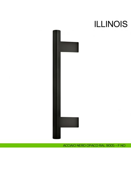 Maniglione zancato in acciaio con supporti interni per porta diametro 30 mm Illinois Fimet Inox