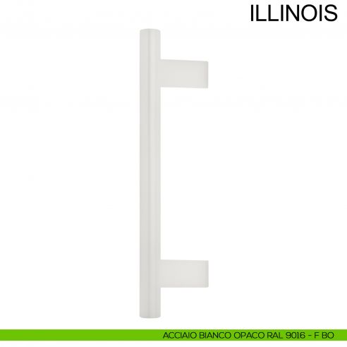 Maniglione zancato in acciaio con supporti interni per porta diametro 30 mm Illinois Fimet Inox