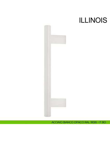 Maniglione zancato in acciaio con supporti interni per porta diametro 30 mm Illinois Fimet Inox