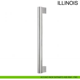 Maniglione dritto con supporti esterni in acciaio per porta diametro 30 mm Illinois Fimet Inox 2