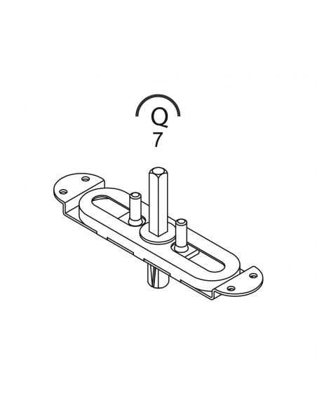 Movimento gratz Q.7 con perni per maniglia finestra cremonese Colombo Design