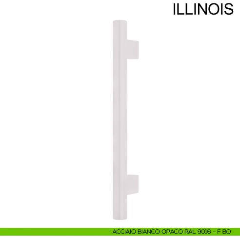 Maniglione dritto con supporti interni in acciaio per porta diametro 30 mm Illinois Fimet Inox bianco opaco RAL 9016