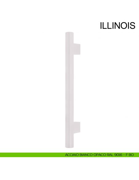 Maniglione dritto con supporti interni in acciaio per porta diametro 30 mm Illinois Fimet Inox bianco opaco RAL 9016