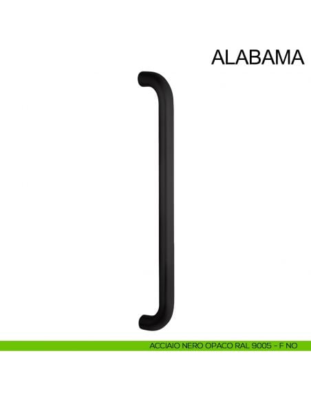 Maniglione tubolare dritto in acciaio per porta diametro 20 mm Alabama Fimet Inox nero opaco RAL 9005
