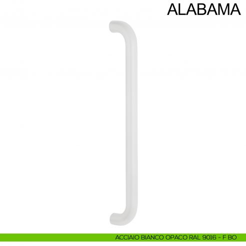 Maniglione tubolare dritto in acciaio per porta diametro 20 mm Alabama Fimet Inox bianco opaco RAL 9016