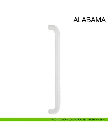 Maniglione tubolare dritto in acciaio per porta diametro 20 mm Alabama Fimet Inox bianco opaco RAL 9016