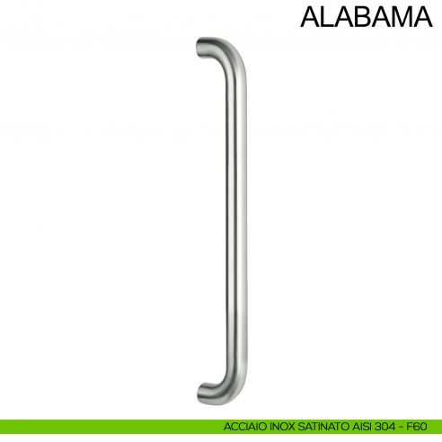Maniglione dritto tubolare in acciaio per porta diametro 25 mm Alabama Fimet Inox acciaio AISI 304
