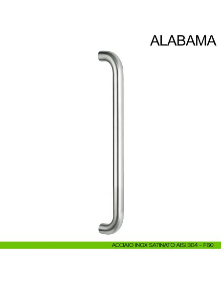 Maniglione dritto tubolare in acciaio per porta diametro 25 mm Alabama Fimet Inox acciaio AISI 304