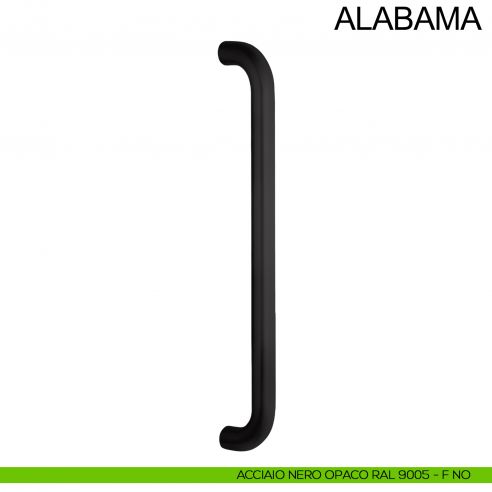Maniglione dritto tubolare in acciaio per porta diametro 25 mm Alabama Fimet Inox nero opaco RAL 9005