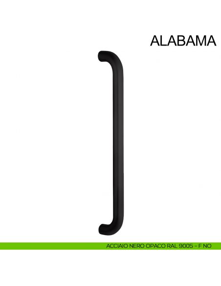 Maniglione dritto tubolare in acciaio per porta diametro 25 mm Alabama Fimet Inox nero opaco RAL 9005