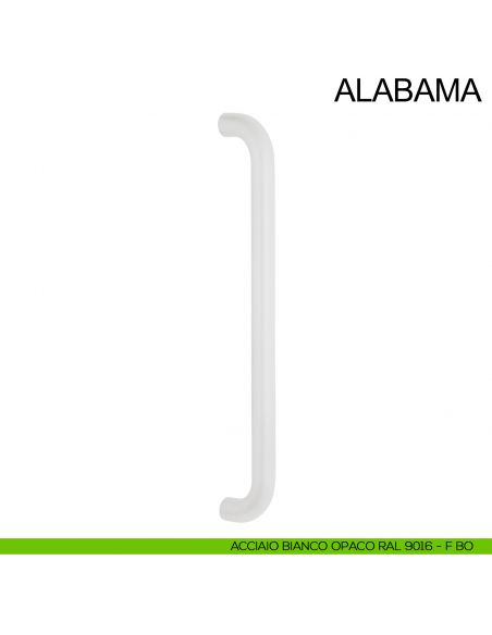 Maniglione dritto tubolare in acciaio per porta diametro 25 mm Alabama Fimet Inox bianco opaco RAL 9016