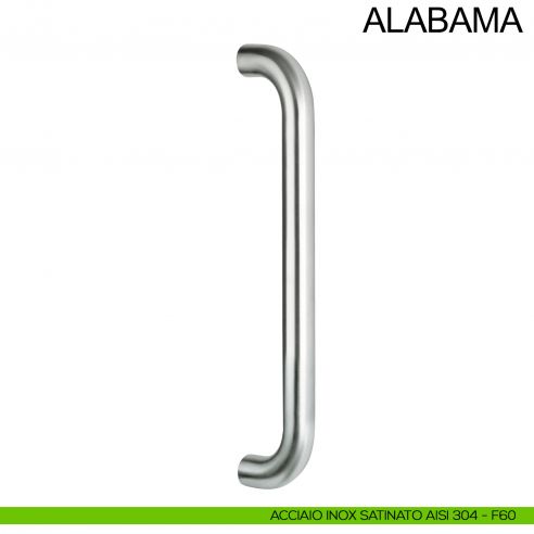 Maniglione in acciaio dritto tubolare per porta diametro 20 mm Alabama Fimet Inox acciaio AISI 304