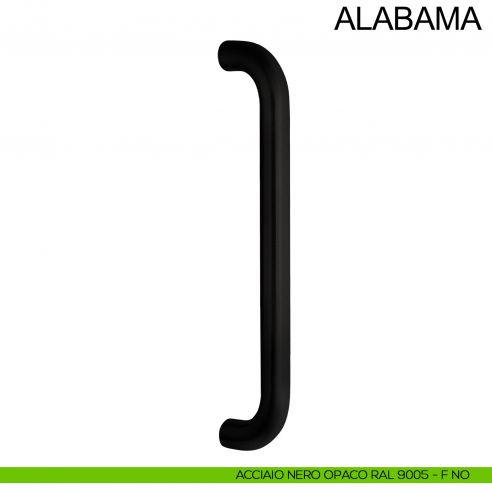 Maniglione in acciaio dritto tubolare per porta diametro 20 mm Alabama Fimet Inox nero opaco RAL 9005