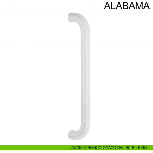 Maniglione in acciaio dritto tubolare per porta diametro 20 mm Alabama Fimet Inox bianco opaco RAL 9016