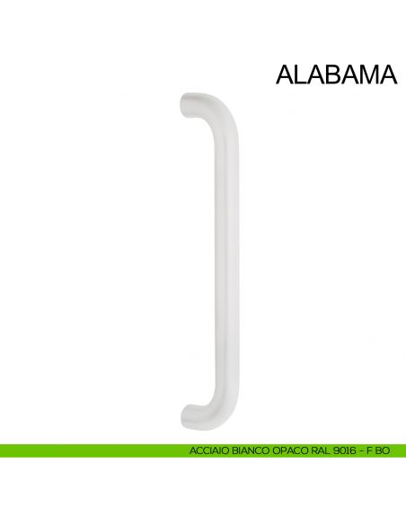 Maniglione in acciaio dritto tubolare per porta diametro 20 mm Alabama Fimet Inox bianco opaco RAL 9016