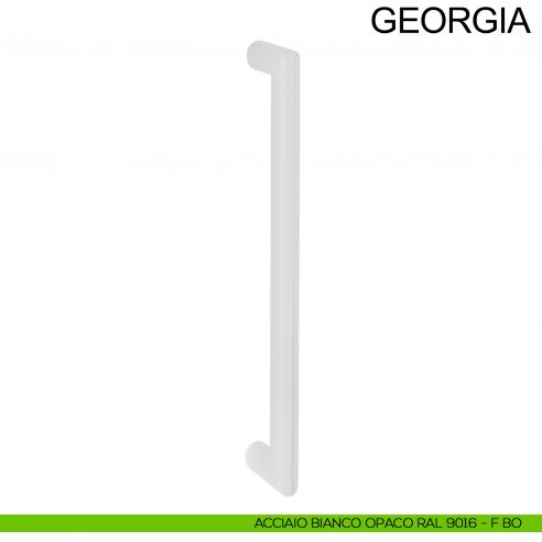 Maniglione tondo dritto in acciaio per porta diametro 20 mm Georgia Fimet Inox bianco opaco RAL 9016