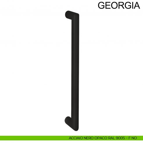 Maniglione dritto in acciaio tondo per porta diametro 25 mm Georgia Fimet Inox nero opaco RAL 9005