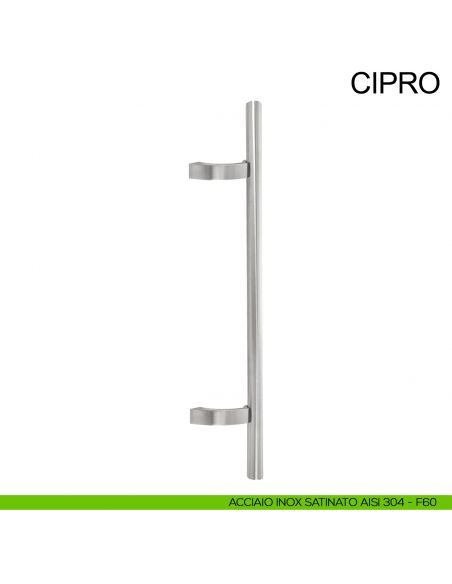 Maniglione tondo inclinato in acciaio per porta diametro 25 mm Cipro Fimet Inox acciaio AISI 304