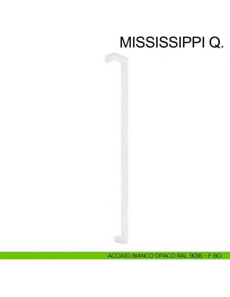 Maniglione squadrato zancato in acciaio per porta 25x38 mm Mississippi Q Fimet Inox bianco opaco RAL 9016