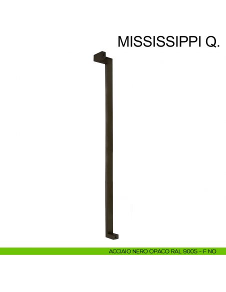 Maniglione squadrato zancato in acciaio per porta 25x38 mm Mississippi Q Fimet Inox sinistro nero opaco RAL 9005