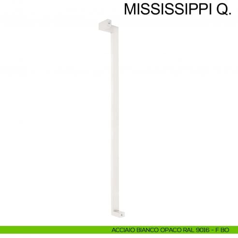 Maniglione squadrato zancato in acciaio per porta 25x38 mm Mississippi Q Fimet Inox sinistro bianco opaco RAL 9016