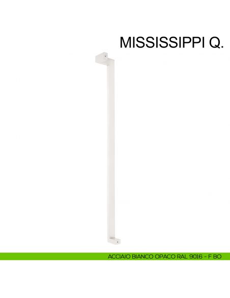 Maniglione squadrato zancato in acciaio per porta 25x38 mm Mississippi Q Fimet Inox sinistro bianco opaco RAL 9016