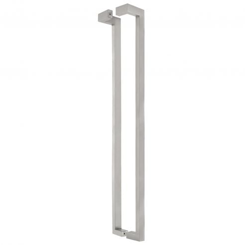 Maniglione squadrato zancato in acciaio per porta 25x38 mm Mississippi Q Fimet Inox accoppiato