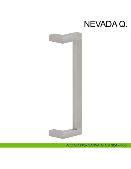 Maniglione quadrato in acciaio zancato per porta 25x25 mm Nevada Q Fimet Inox acciaio AISI 304