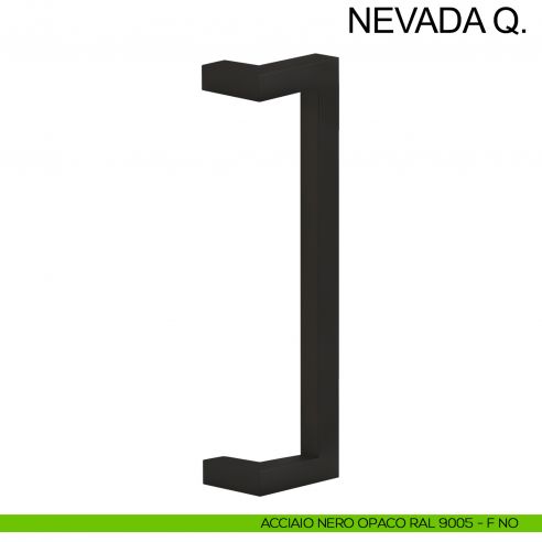 Maniglione quadrato in acciaio zancato per porta 25x25 mm Nevada Q Fimet Inox nero opaco RAL 9005