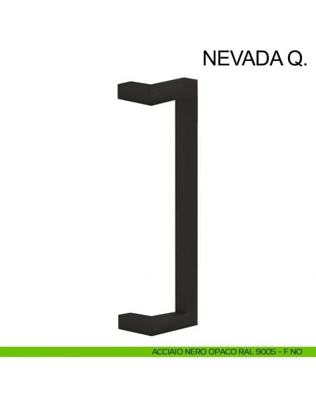 Maniglione quadrato in acciaio zancato per porta 25x25 mm Nevada Q Fimet Inox nero opaco RAL 9005