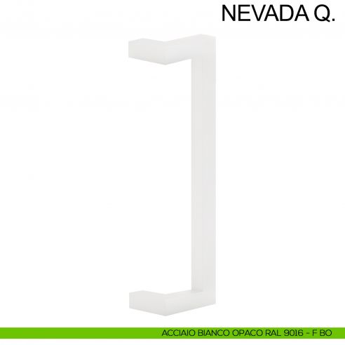 Maniglione quadrato in acciaio zancato per porta 25x25 mm Nevada Q Fimet Inox bianco opaco RAL 9016